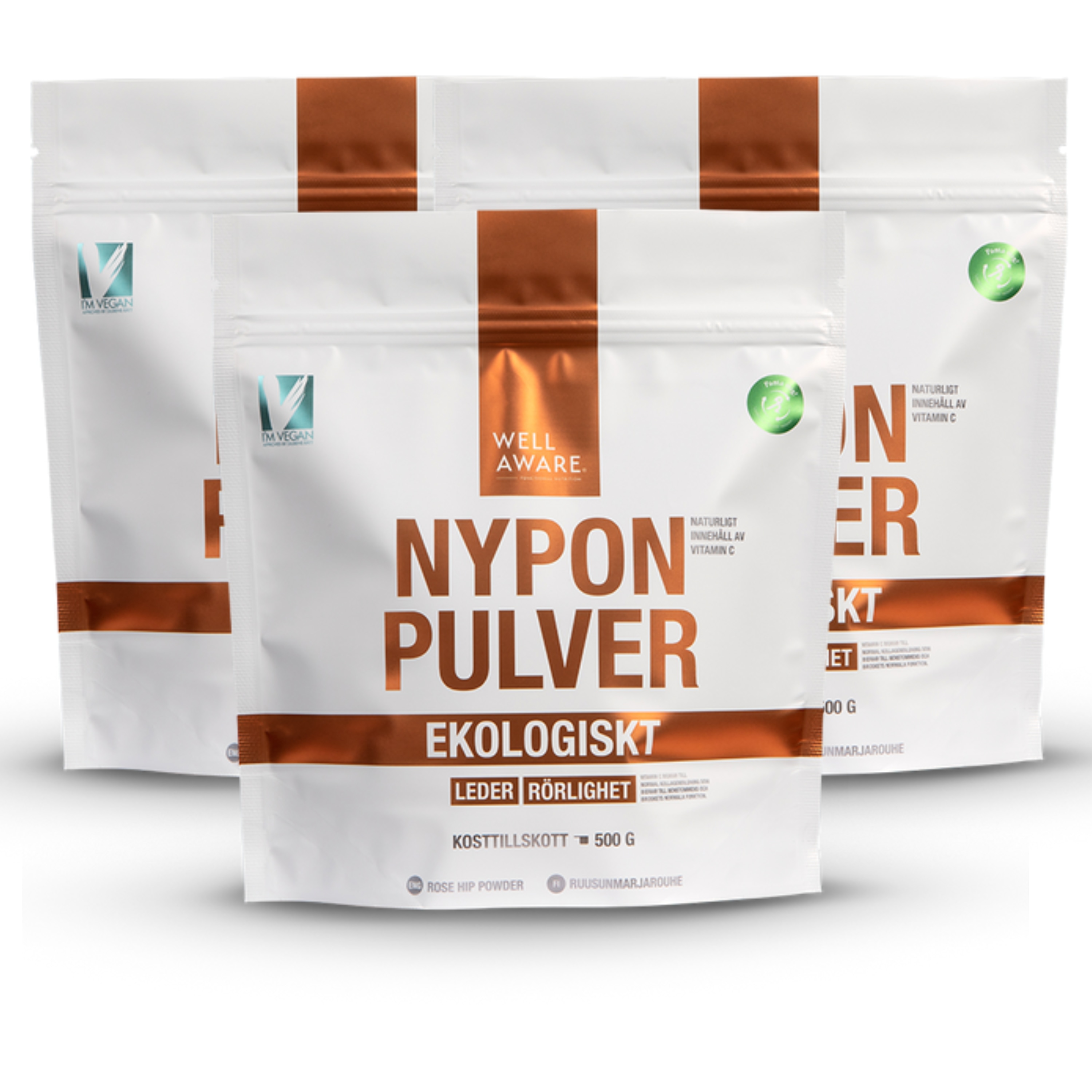 Nyponpulver Grovmalet Ekonomipack 3x500g