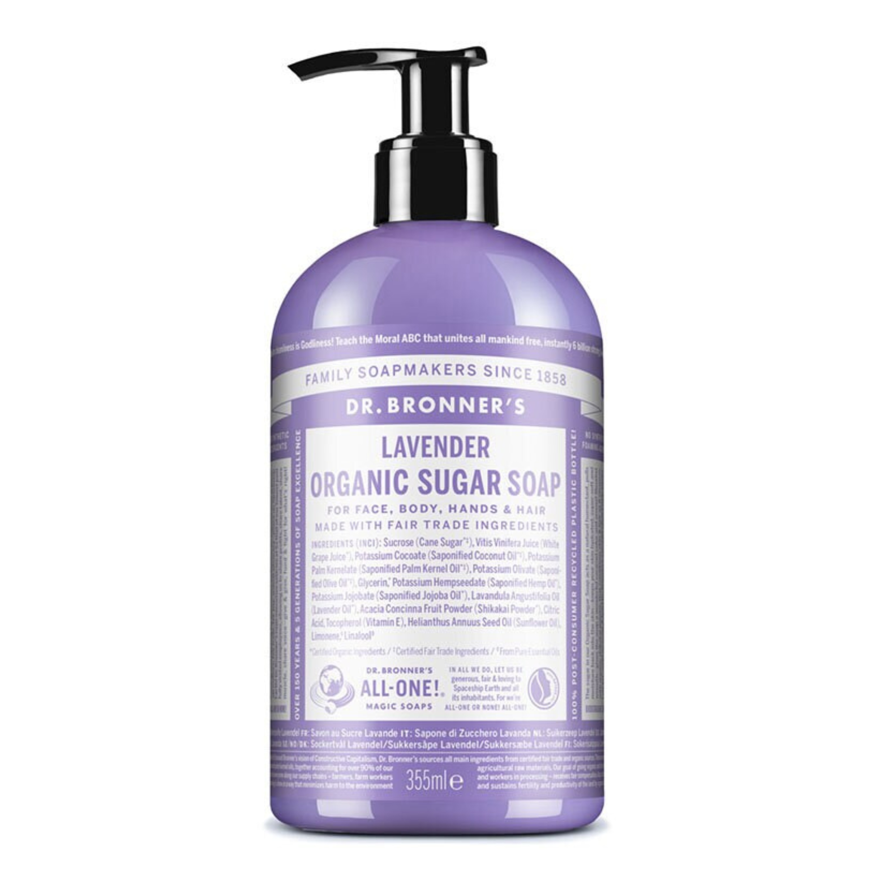 Organic Sugar Soap Lavender 355ml