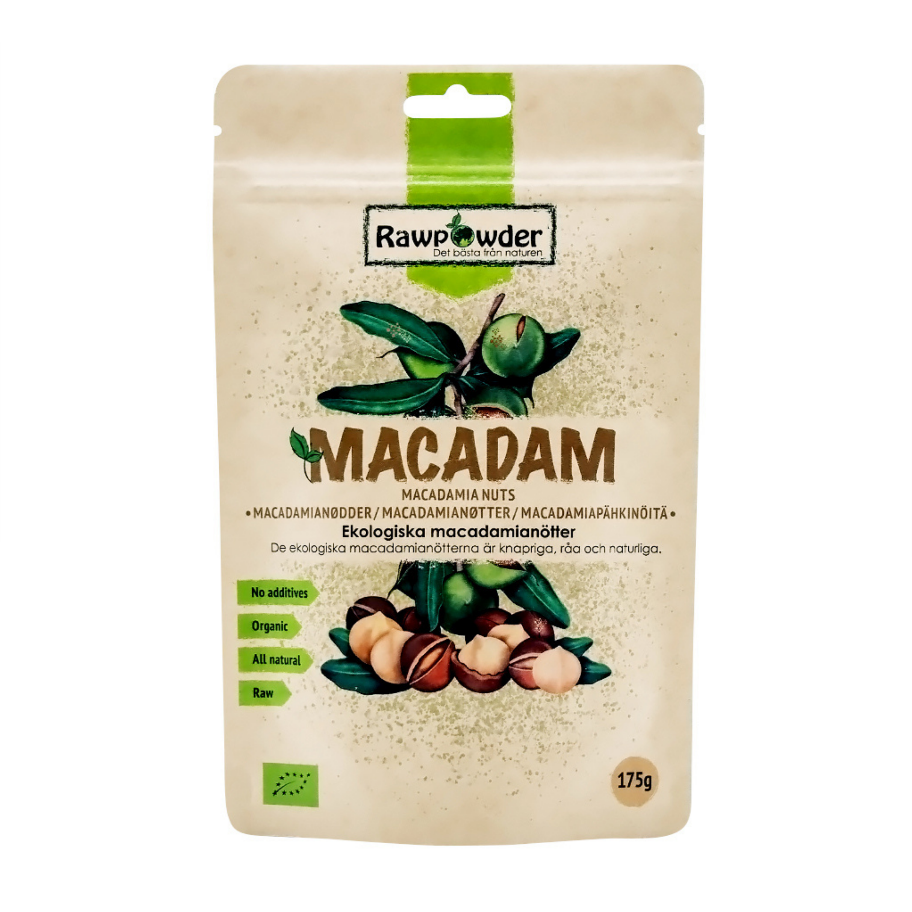Macadamianötter naturell 175g