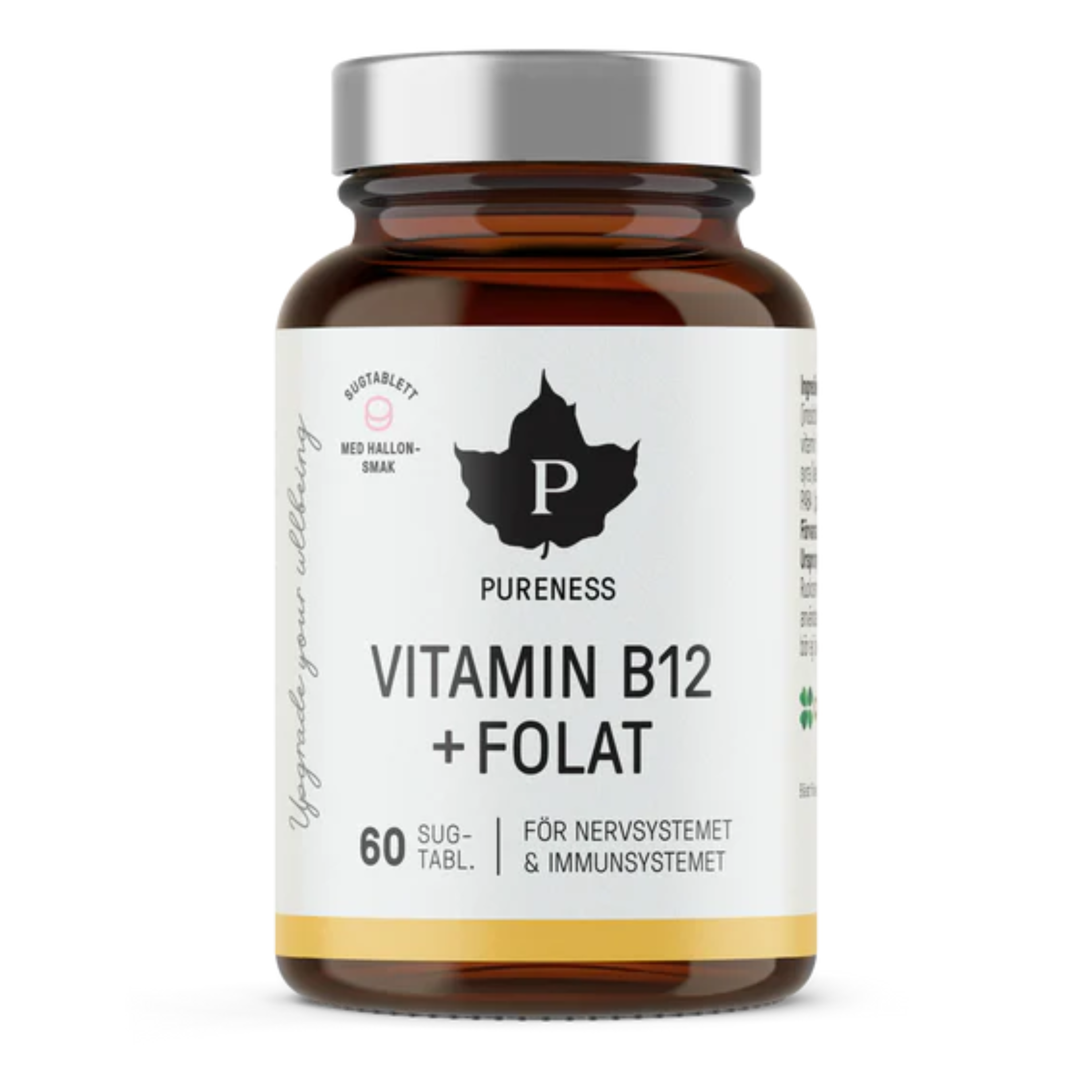 Vitamin B12 + Folat Hallon 60t