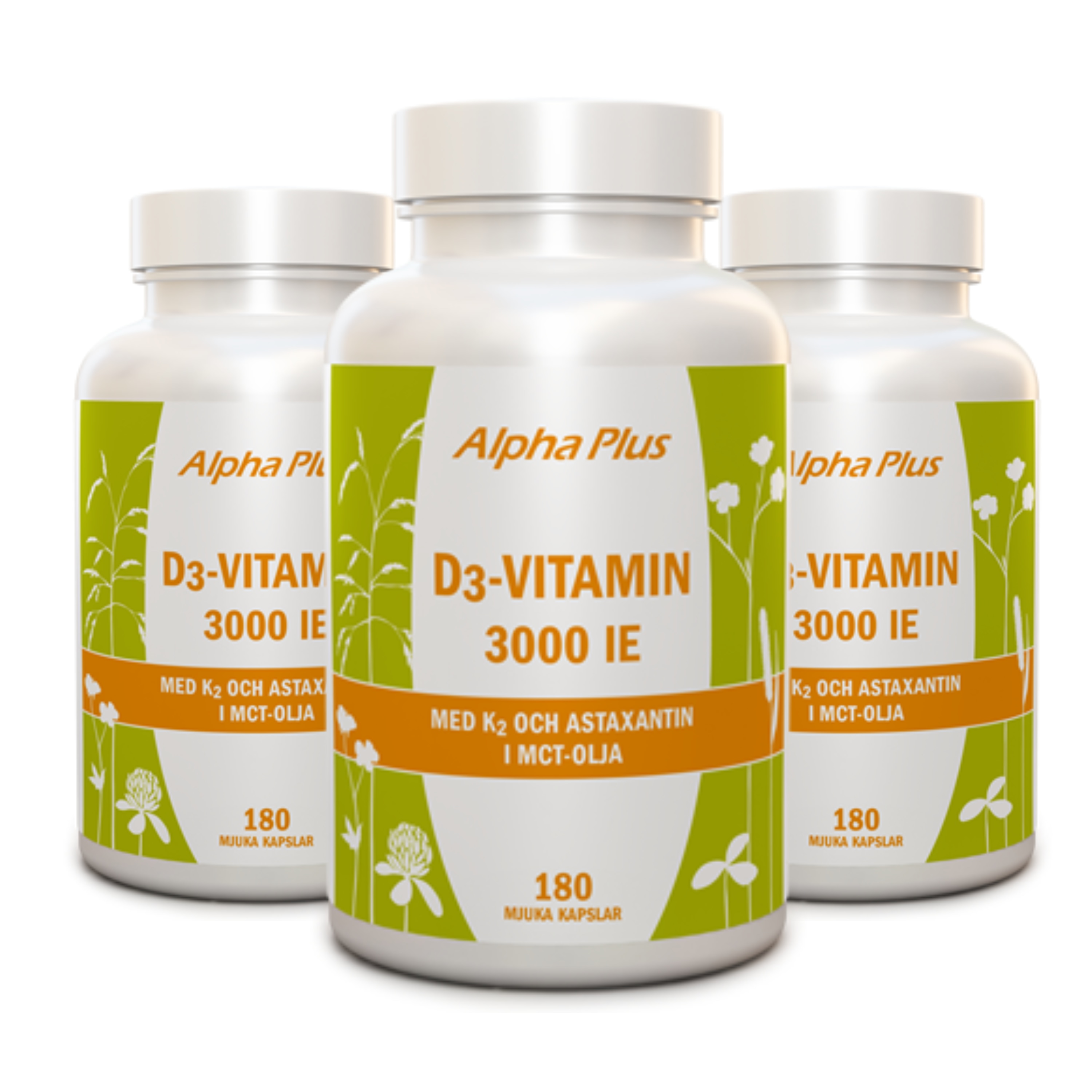 D3-vitamin 3000IE + K2 Ekonomipack 3x180k