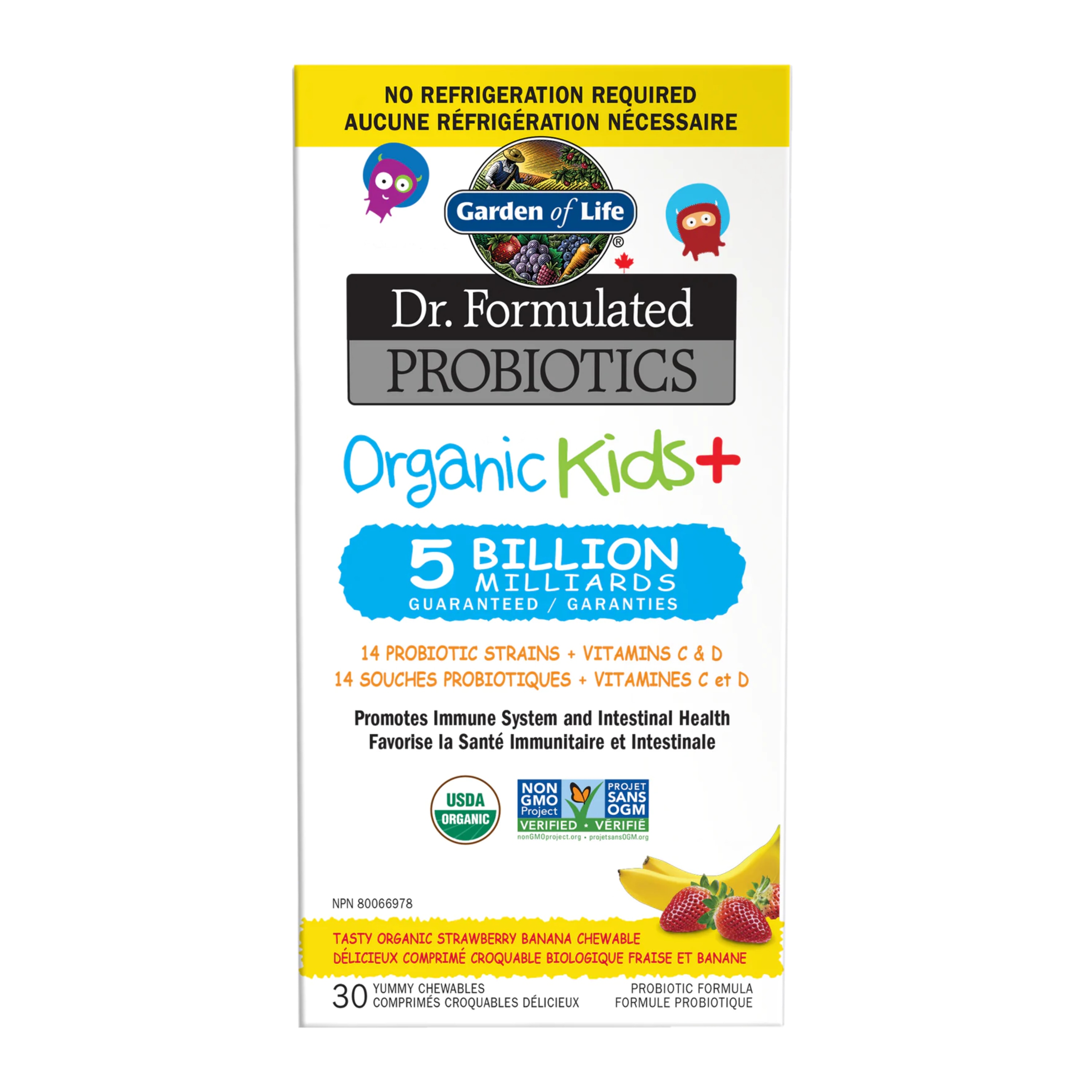 Microbiome Organic Kids+ Strawberry Banana 30t