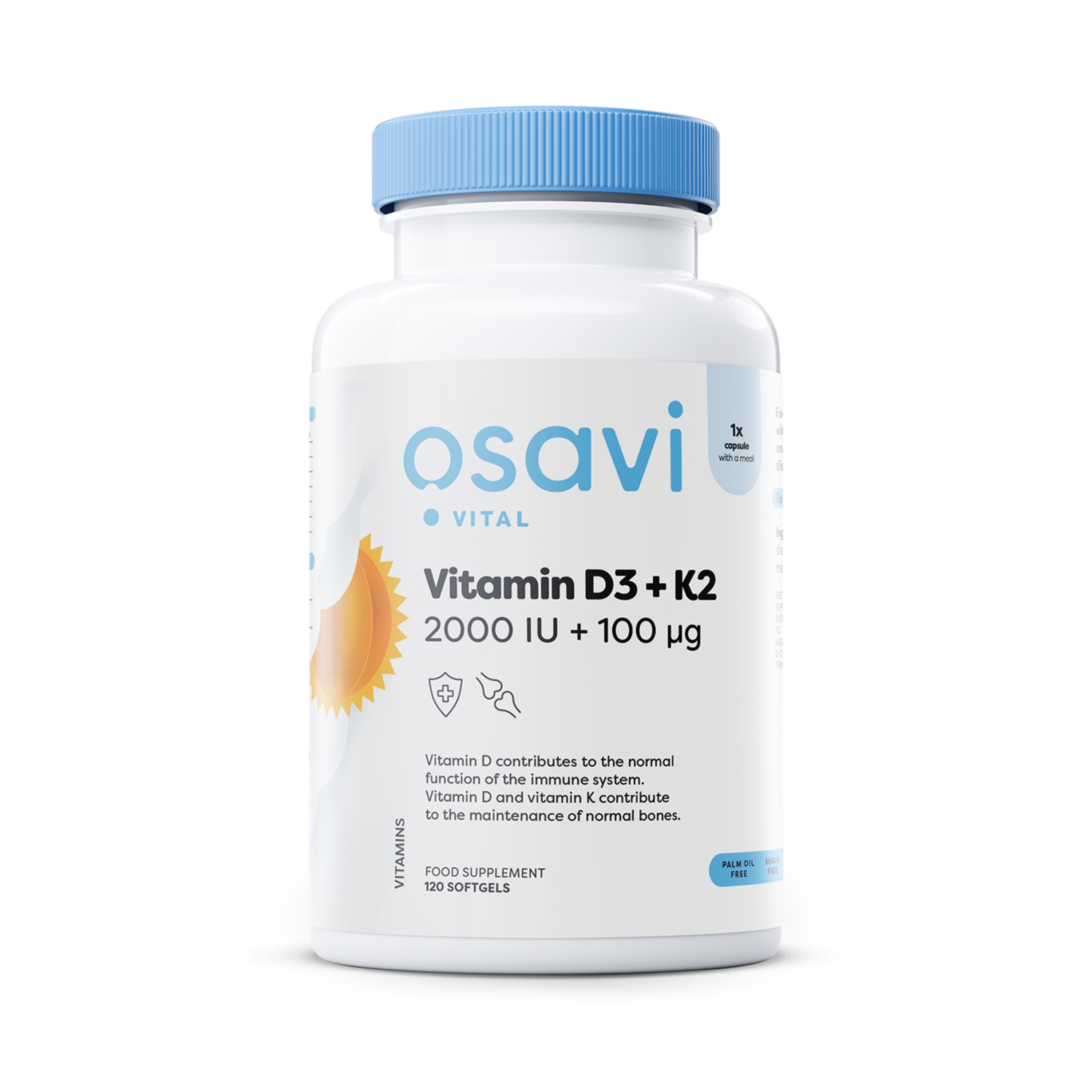 Vitamin D3 + K2 2000IE & 100mcg 120k