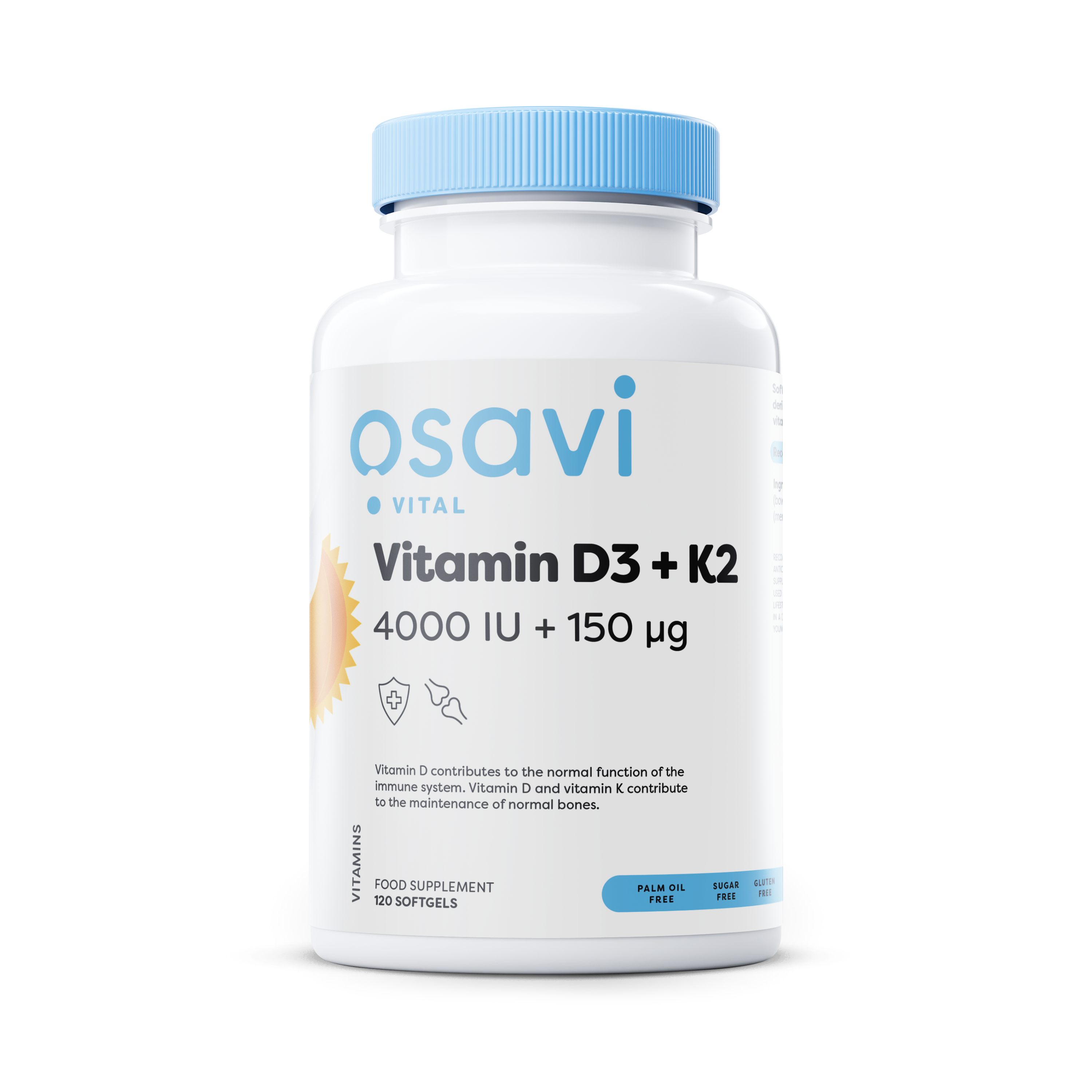 Vitamin D3 + K2 4000IE & 150mcg 120k