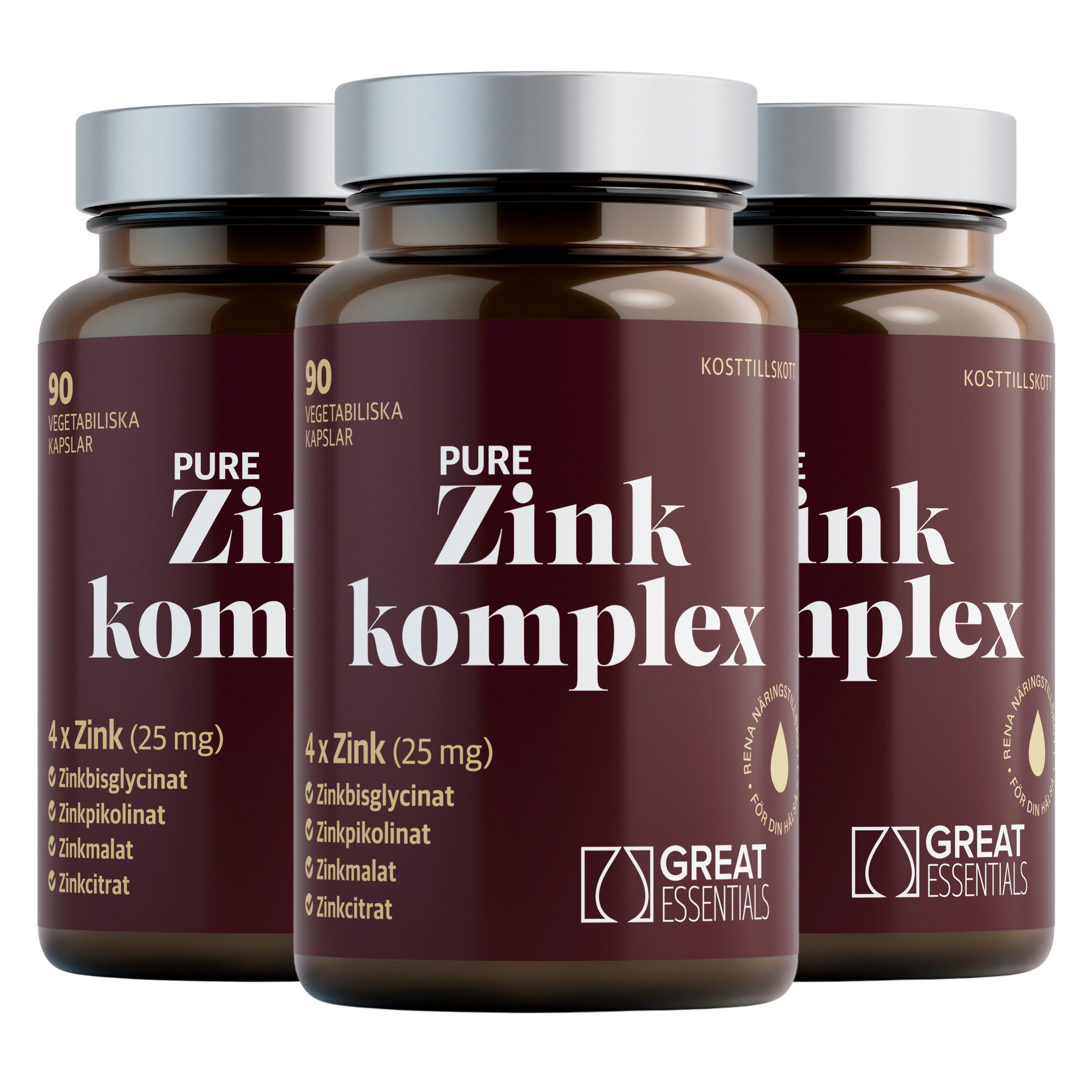 Pure Zinkkomplex 25mg Ekonomipack 3x90k