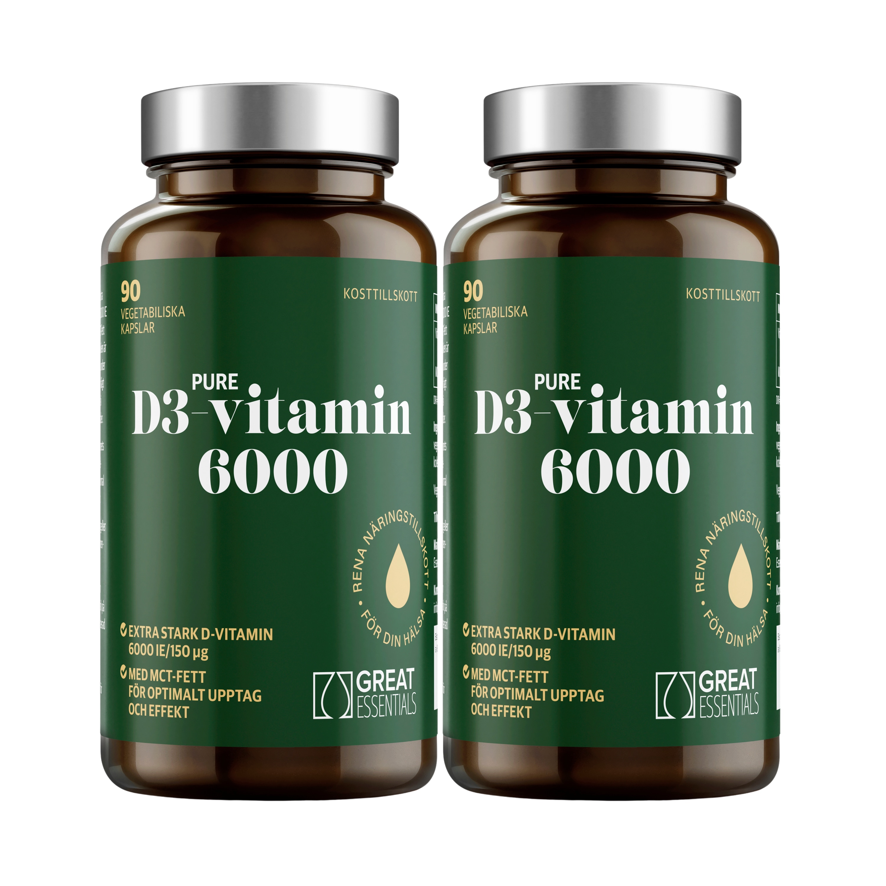 Pure D3-vitamin 6000IE Ekonomipack 2x90k