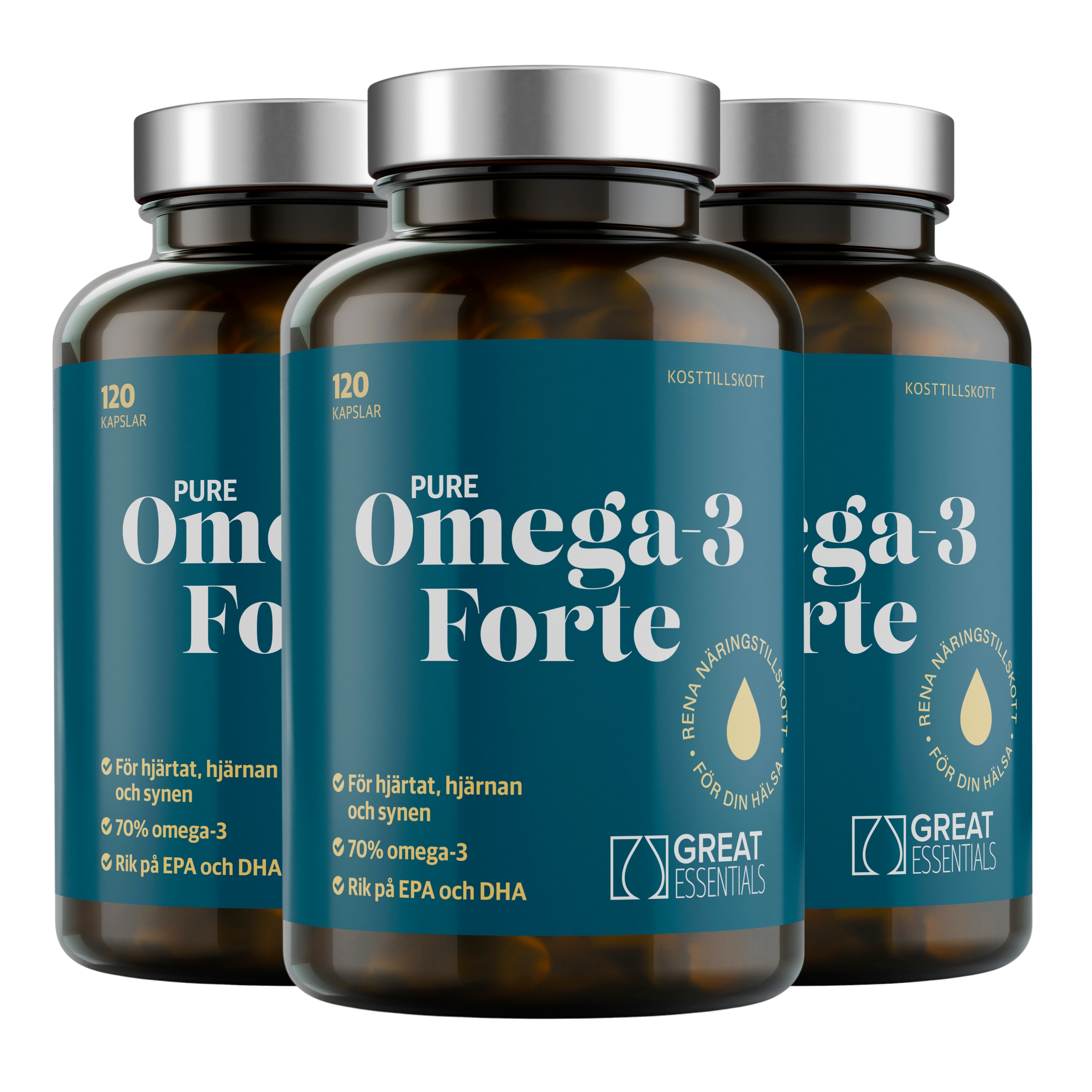 Pure Omega-3 Forte Ekonomipack 3x120k