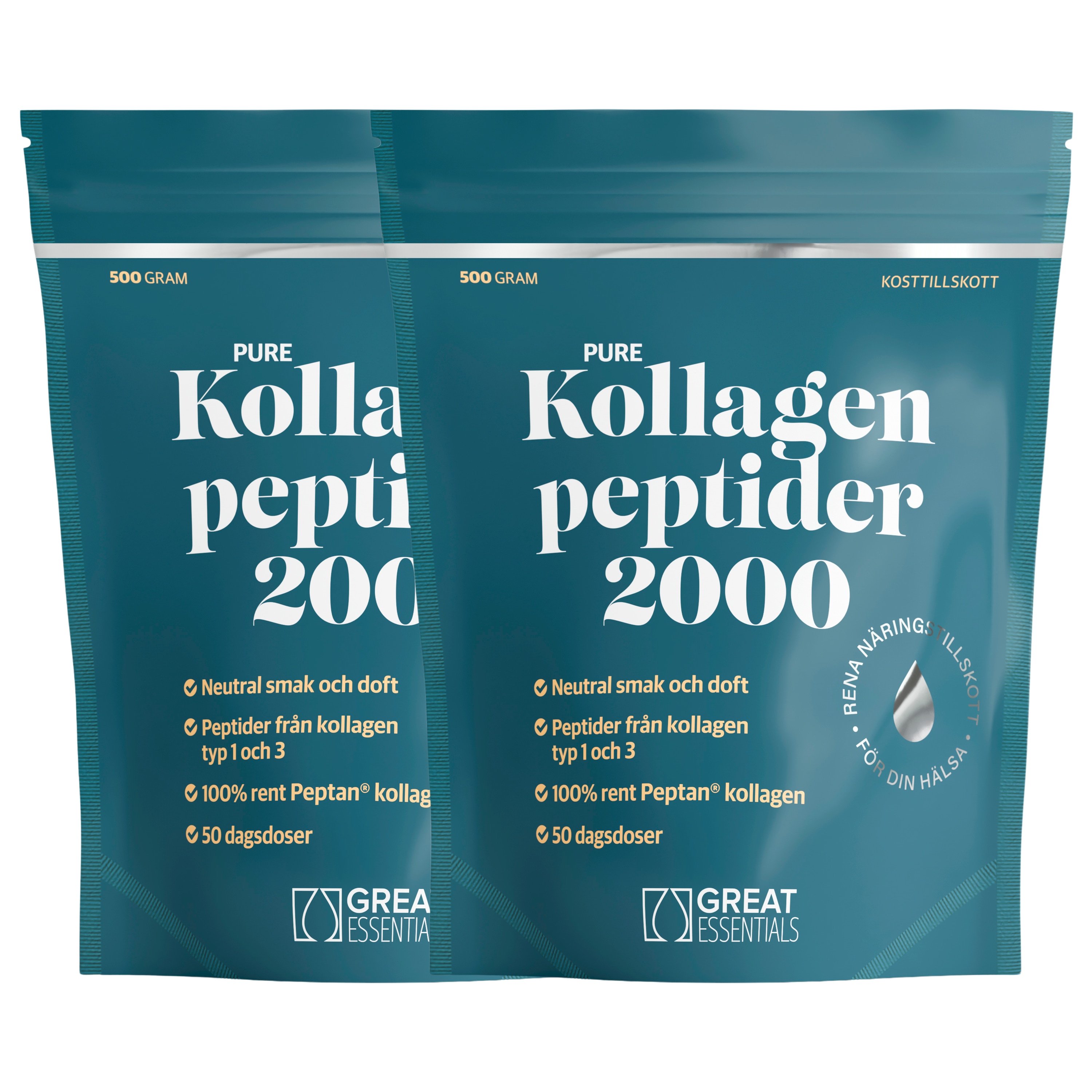 Pure Kollagenpeptider Ekonomipack 2x500g