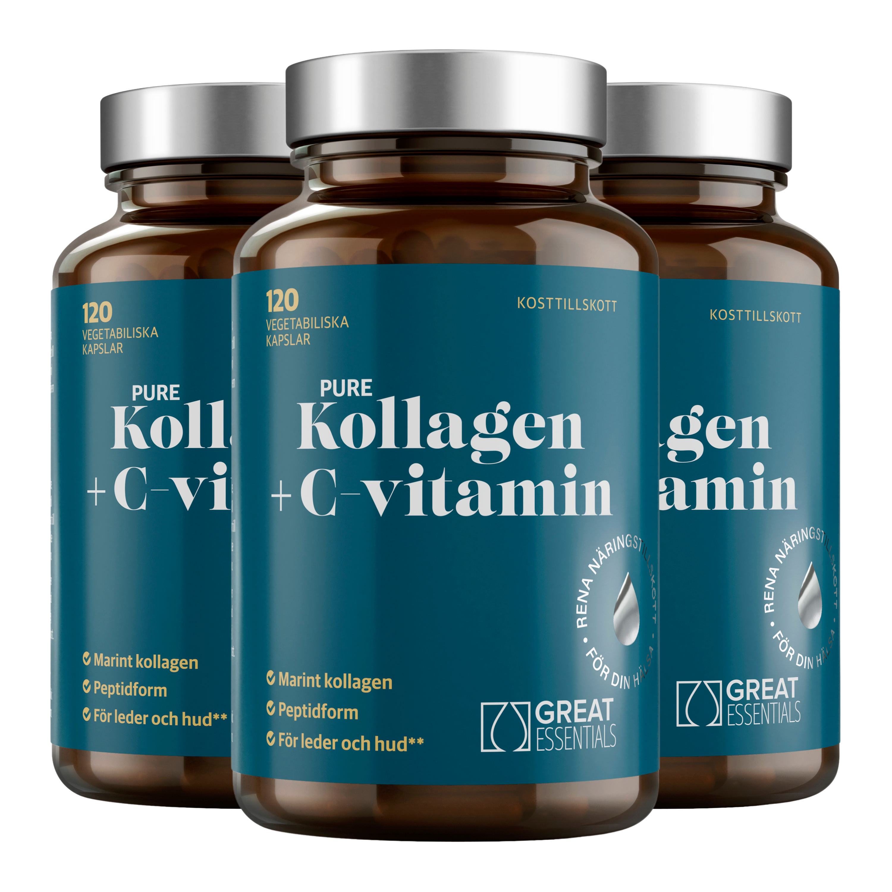 Pure Kollagen + C-vitamin Ekonomipack 3x120k