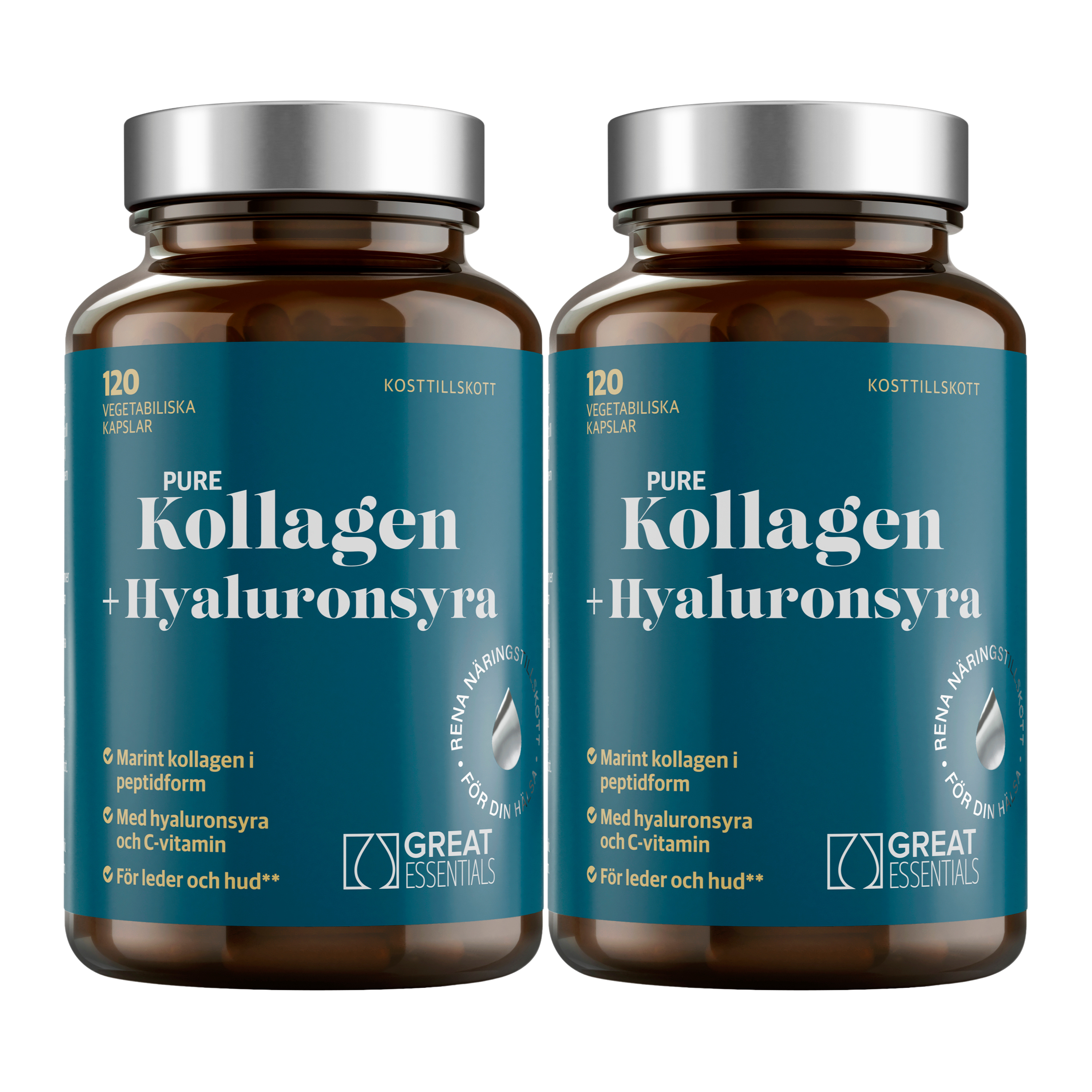 Pure Kollagen + Hyaluronsyra Ekonomipack 2x120k