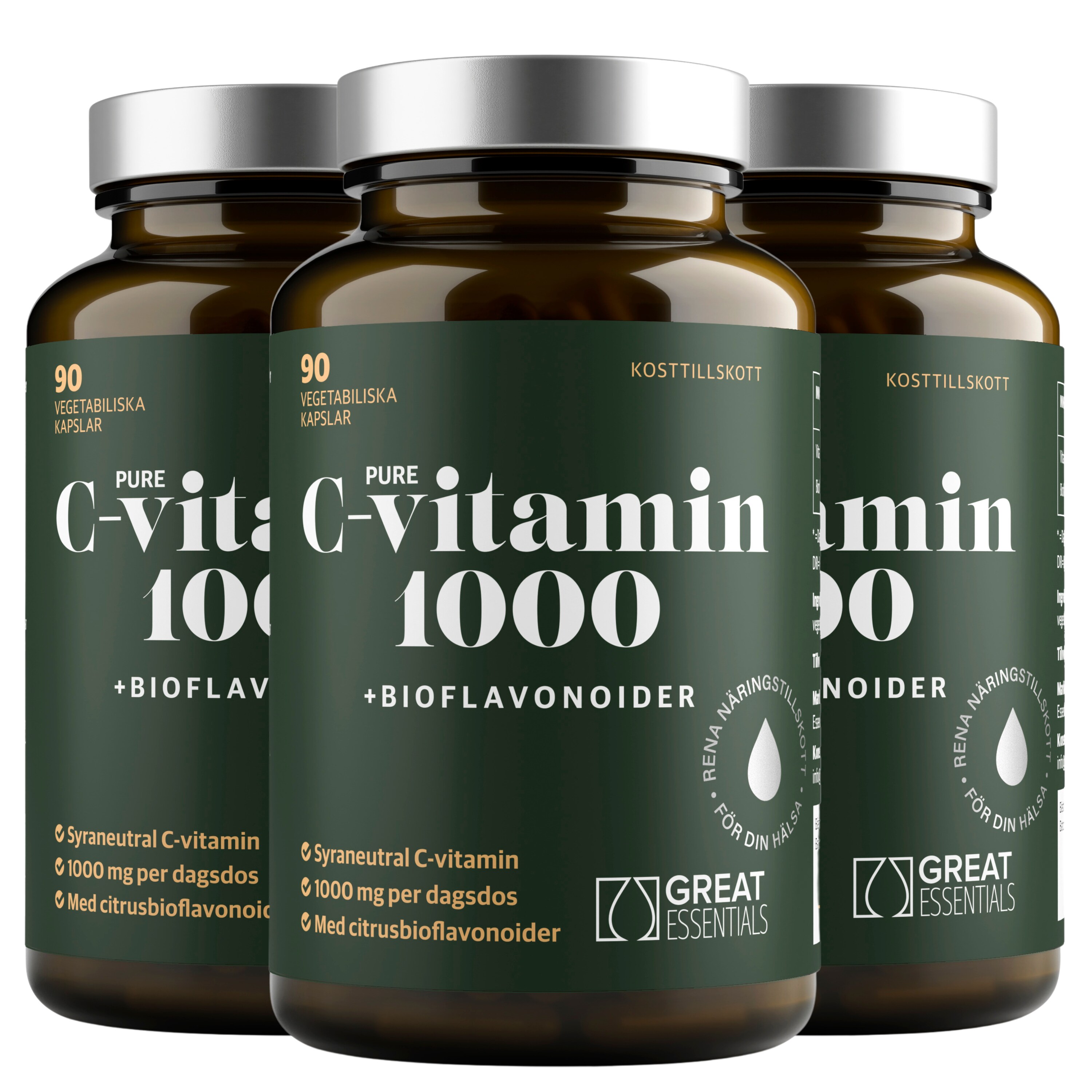 Pure C-vitamin 1000mg Ekonomipack 3x90k