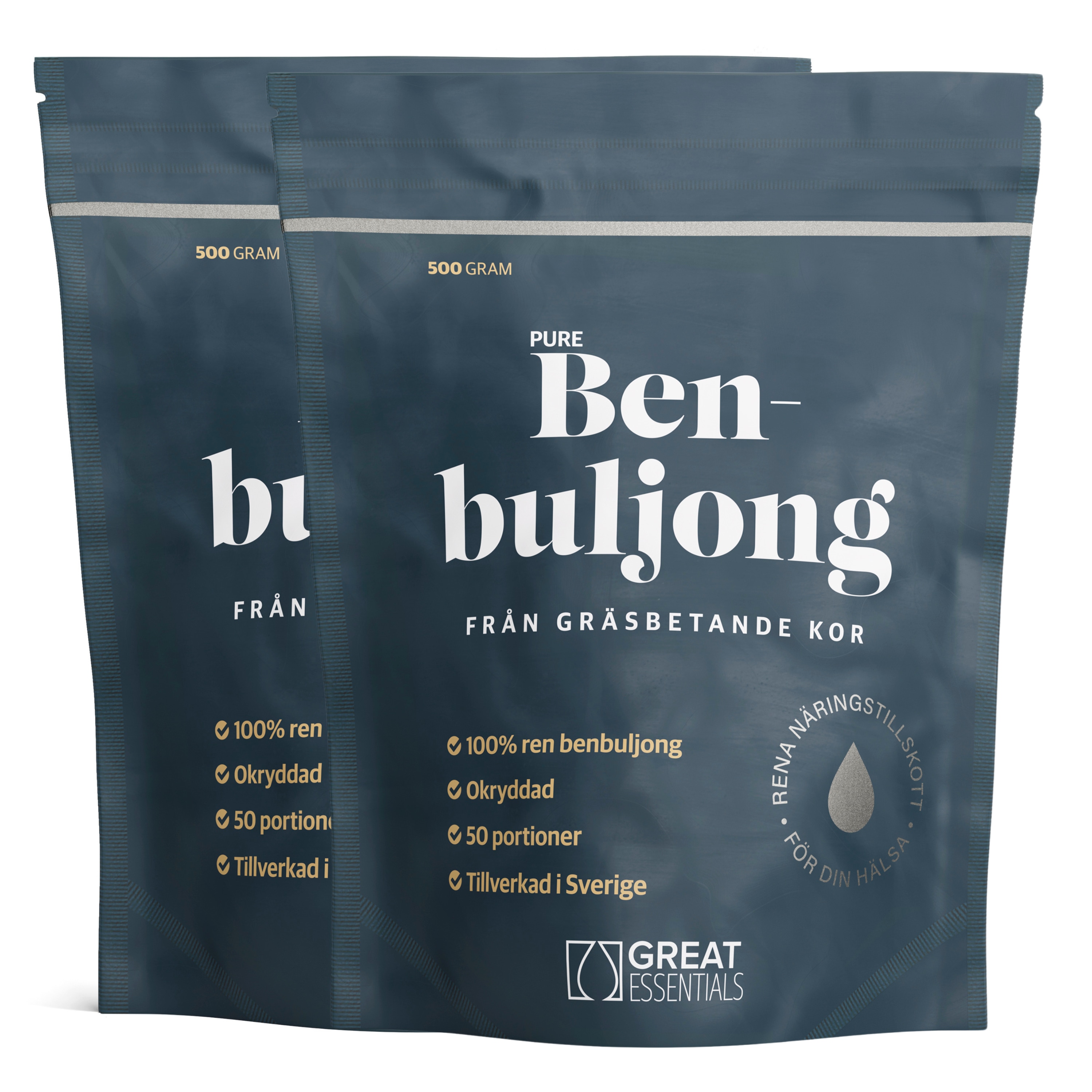 Pure Benbuljong Gräsbetad Ekonomipack 2x500g