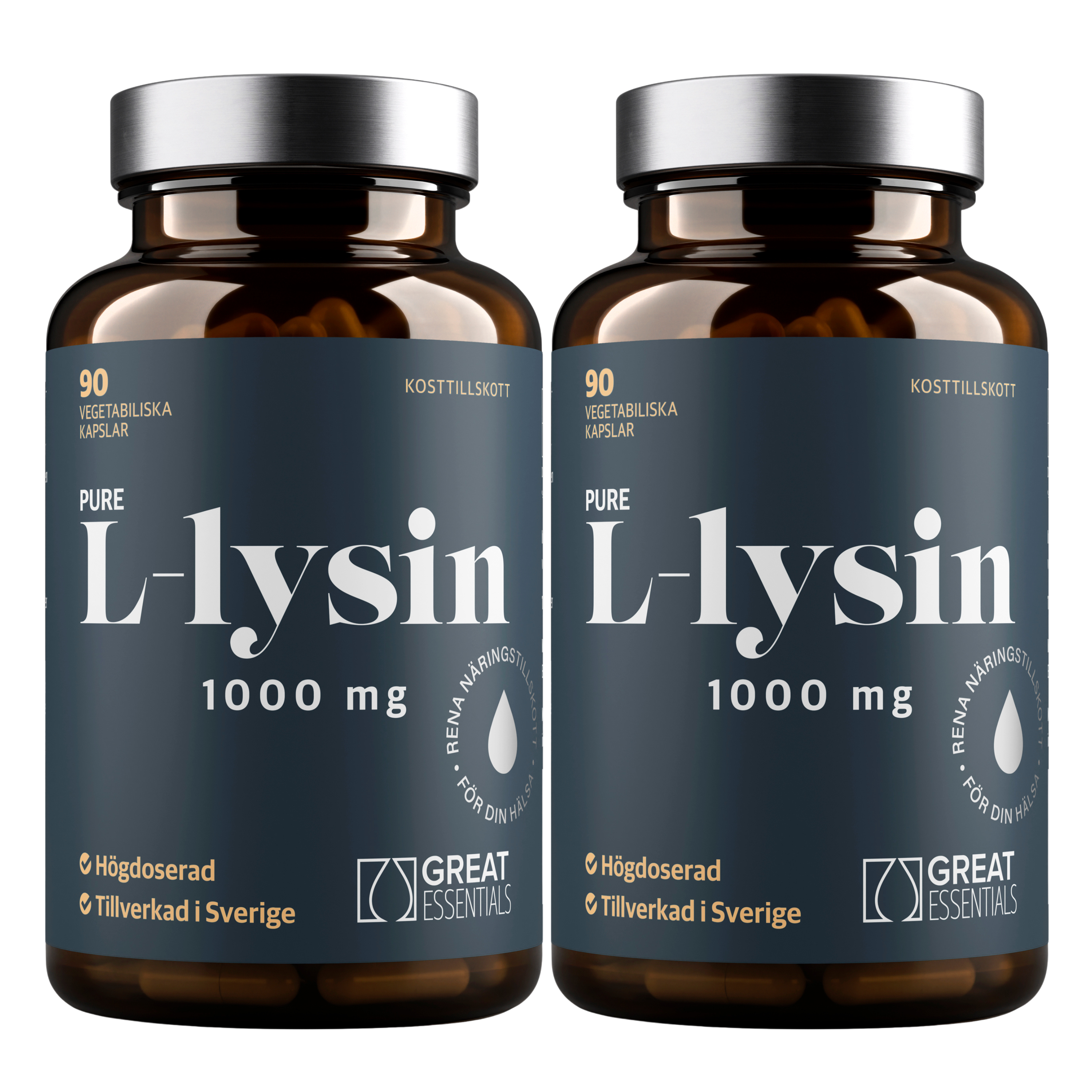 Pure L-lysin 1000mg Ekonomipack 2x90k