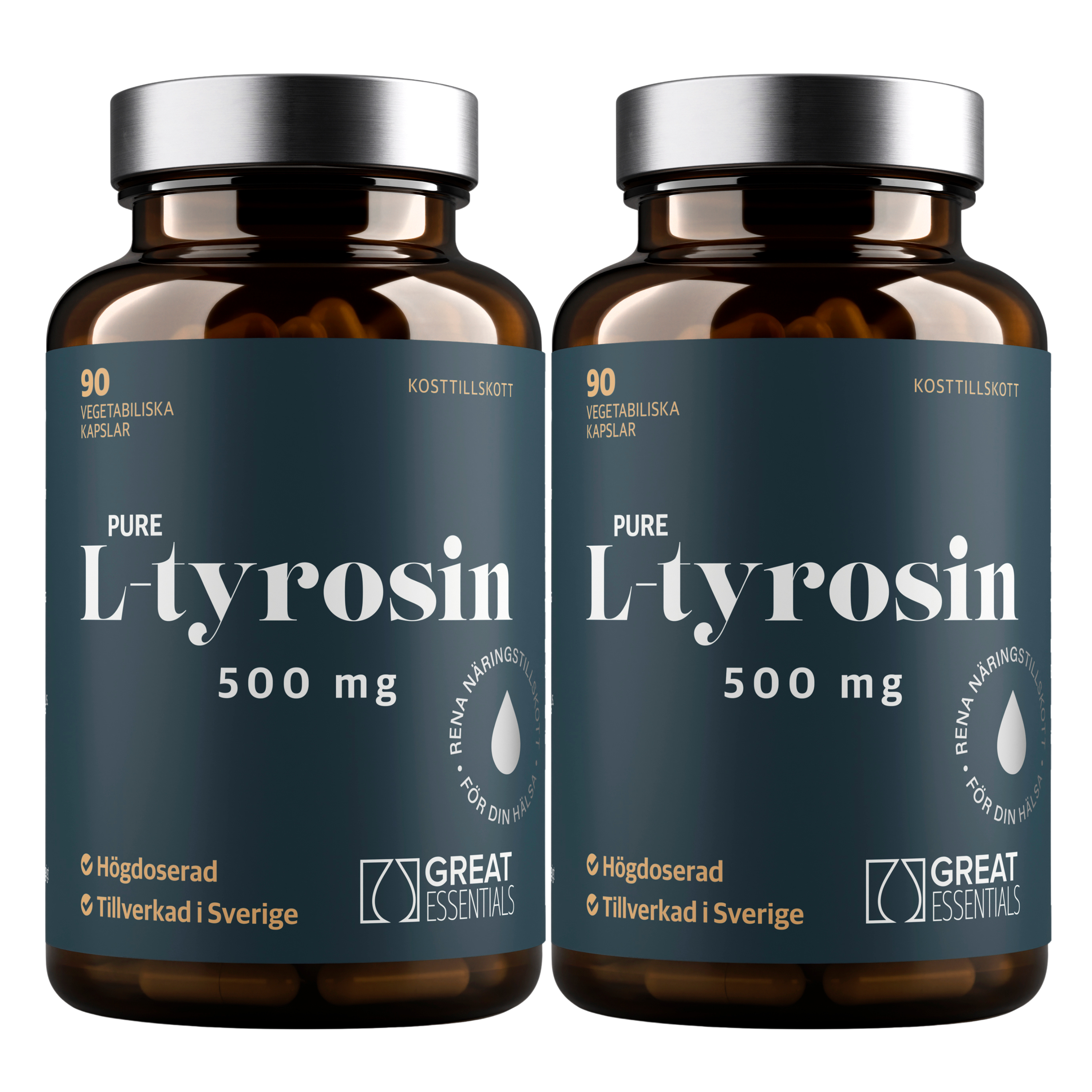 Pure L-tyrosin 500mg Ekonomipack 2x90k